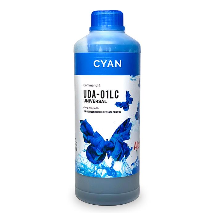 LITRO DE TINTA UNIVERSAL COMPATIBLE HEP/CN/EP/BRO BASE AGUA ALPHAINK CYAN