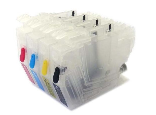 JUEGO DE 4 CARTUCHOS LARGOS RELLENABLES BRO LC3019 / LC3017