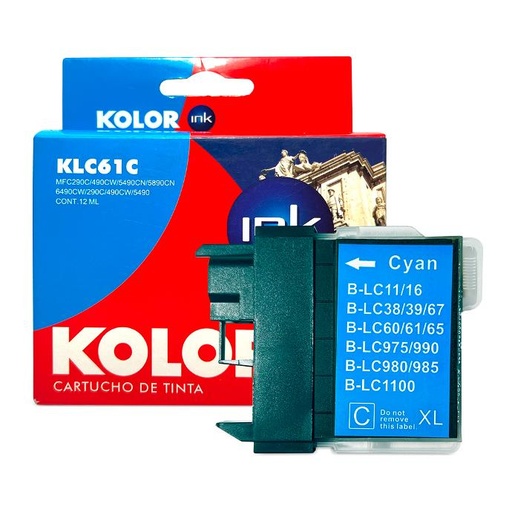 [AT-INKBLC61C] CARTUCHO DE TINTA COMPATIBLE BRO LC-61 CYAN