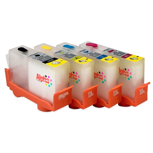 [CARE-H934/935] JUEGO DE 4 CARTUCHOS RELLENABLES HEP 934 / 935 CON CHIP RESET